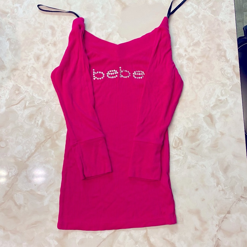 Bebe quarter length rhinestone shirt